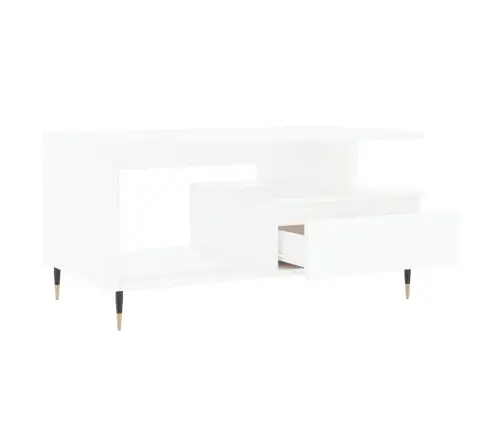 Kafijas Galdiņš, Balts, 90X49X45 Cm, Inženierijas Koks Vidaxl