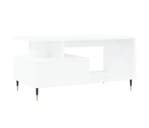 Kafijas Galdiņš, Balts, 90X49X45 Cm, Inženierijas Koks Vidaxl