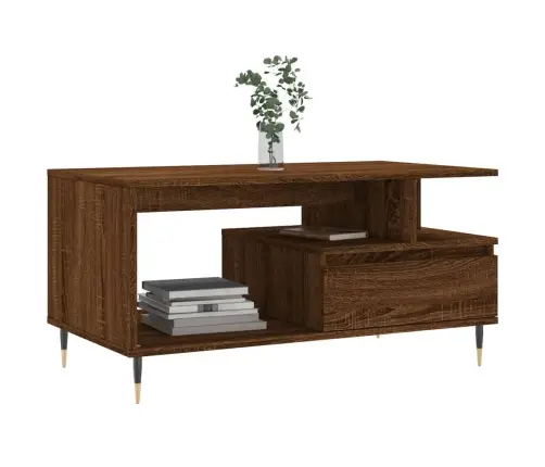 Kafijas Galdiņš, Ozolkoka Krāsa, 90X49X45 Cm, Inženierijas Koks Vidaxl