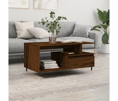 Kafijas Galdiņš, Ozolkoka Krāsa, 90X49X45 Cm, Inženierijas Koks Vidaxl