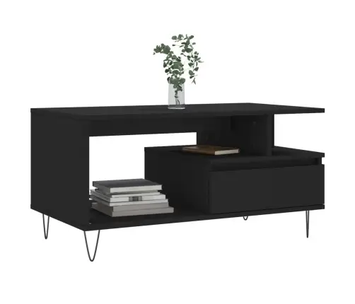 Kafijas Galdiņš, Melns, 90X49X45 Cm, Inženierijas Koks Vidaxl