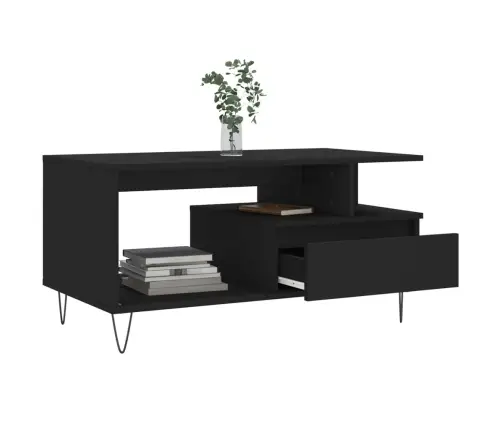 Kafijas Galdiņš, Melns, 90X49X45 Cm, Inženierijas Koks Vidaxl