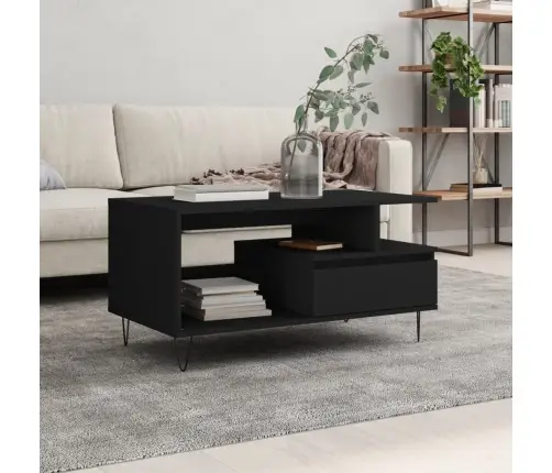 Kafijas Galdiņš, Melns, 90X49X45 Cm, Inženierijas Koks Vidaxl