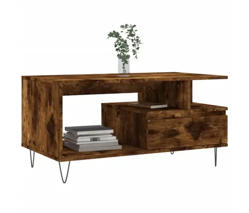 Kafijas Galdiņš, Ozolkoka Krāsa, 90X49X45 Cm, Inženierijas Koks Vidaxl