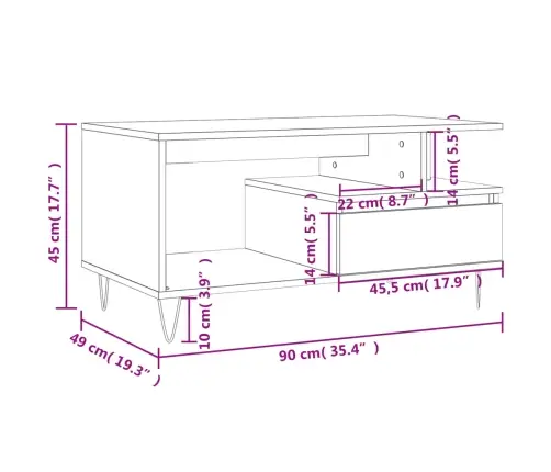 Kavos Staliukas, Pilkas Ąžuolo, 90X49X45cm Apdirbta Mediena