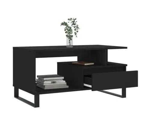 Kafijas Galdiņš, Melns, 90X49X45 Cm, Inženierijas Koks Vidaxl