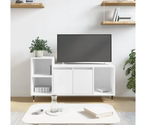 Televizoriaus Spintelė, Baltos Spalvos, 100X35X55cm Mediena