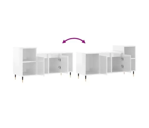 Tv Skapītis, Spīdīgi Balts, 100X35X55 Cm, Inženierijas Koks Vidaxl