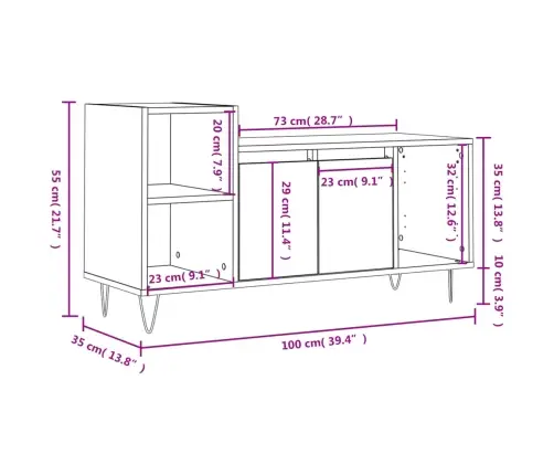 Telerikapp, Suitsutatud Tamm, 100 X 35 X 55 cm Tehispuit