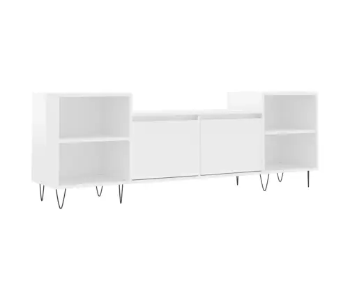 Telerikapp, Kõrgläikega Valge, 160 X 35 X 55 cm Tehispuit