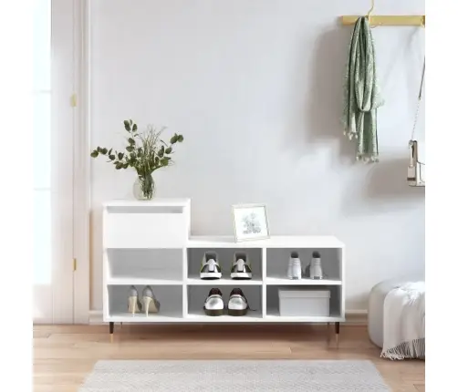 Apavu Plaukts, Balts, 102X36X60 Cm, Inženierijas Koks Vidaxl