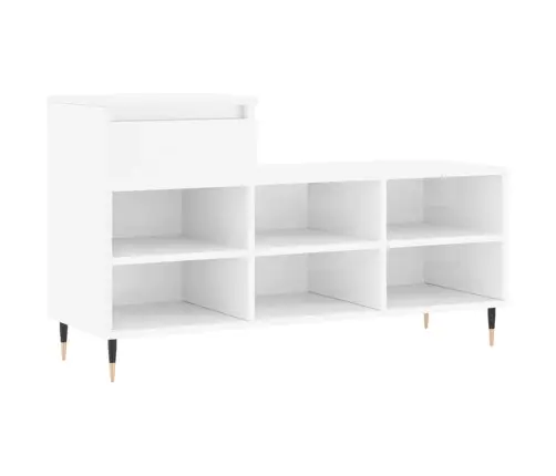 Apavu Plaukts, Spīdīgi Balts, 102X36X60 Cm, Inženierijas Koks Vidaxl