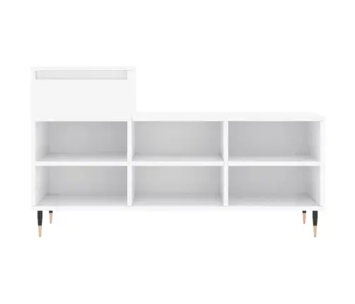 Apavu Plaukts, Spīdīgi Balts, 102X36X60 Cm, Inženierijas Koks Vidaxl