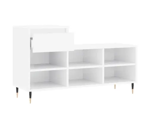 Apavu Plaukts, Spīdīgi Balts, 102X36X60 Cm, Inženierijas Koks Vidaxl