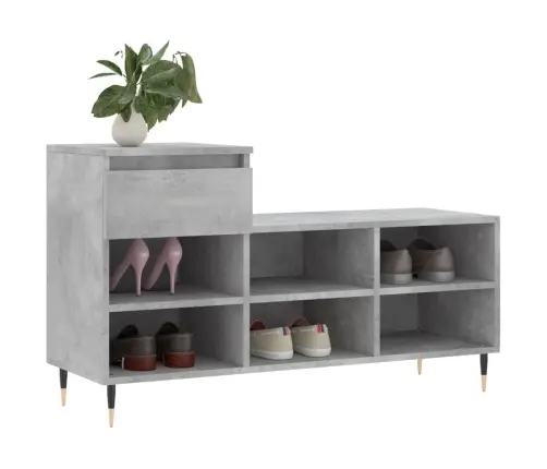 Apavu Plaukts, Betonpelēks, 102X36X60 Cm, Inženierijas Koks Vidaxl