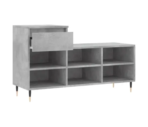 Apavu Plaukts, Betonpelēks, 102X36X60 Cm, Inženierijas Koks Vidaxl