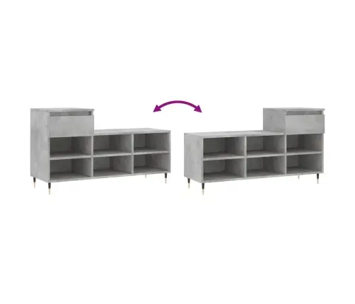 Apavu Plaukts, Betonpelēks, 102X36X60 Cm, Inženierijas Koks Vidaxl