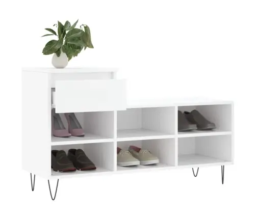 Spintelė Batams, Baltos Spalvos, 102X36X60cm Apdirbta Mediena