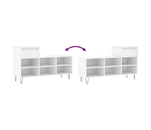 Spintelė Batams, Baltos Spalvos, 102X36X60cm Apdirbta Mediena