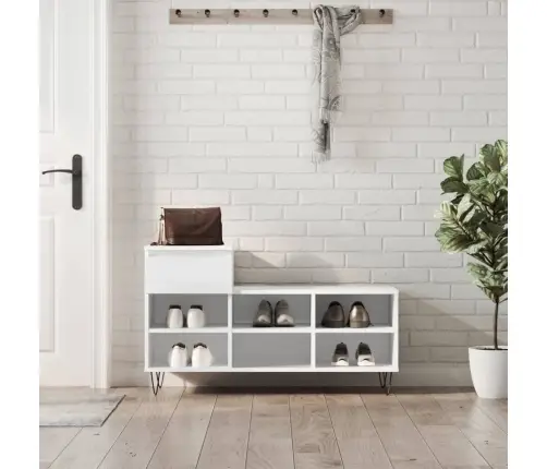 Spintelė Batams, Baltos Spalvos, 102X36X60cm Apdirbta Mediena