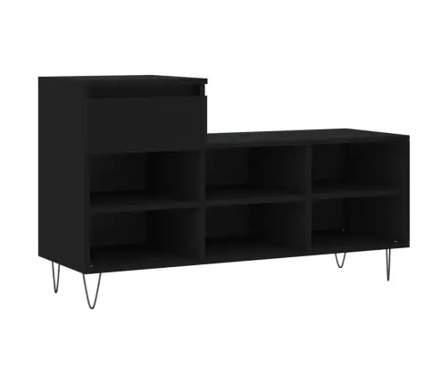 Apavu Plaukts, Melns, 102X36X60 Cm, Inženierijas Koks Vidaxl