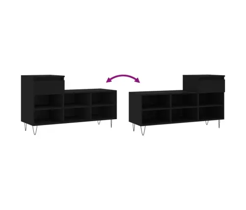 Apavu Plaukts, Melns, 102X36X60 Cm, Inženierijas Koks Vidaxl