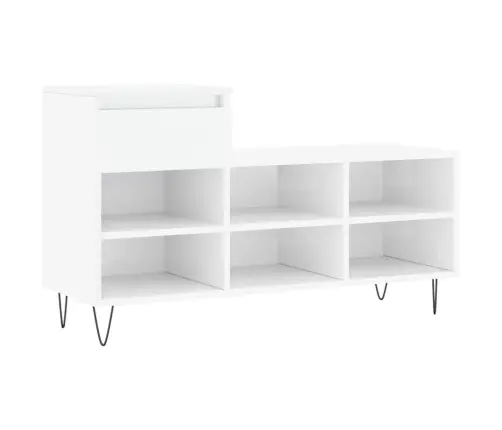 Jalatsikapp, Kõrgläikega Valge, 102X36X60 cm Tehispuit