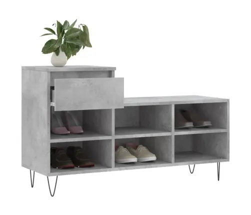 Apavu Plaukts, Betonpelēks, 102X36X60 Cm, Inženierijas Koks Vidaxl
