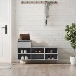 Apavu Plaukts, Betonpelēks, 102X36X60 Cm, Inženierijas Koks Vidaxl Apavu Plaukts, Betonpelēks, 102X36X60 Cm, Inženierijas Koks Vidaxl