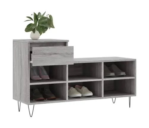 Apavu Plaukts, Pelēcīga Ozolkoka,102X36X60Cm, Inženierijas Koks Vidaxl