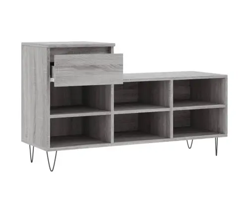 Apavu Plaukts, Pelēcīga Ozolkoka,102X36X60Cm, Inženierijas Koks Vidaxl