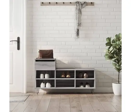 Apavu Plaukts, Pelēcīga Ozolkoka,102X36X60Cm, Inženierijas Koks Vidaxl