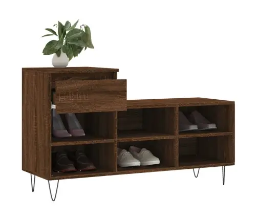 Apavu Plaukts, Brūna Ozolkoka, 102X36X60 Cm, Inženierijas Koks Vidaxl