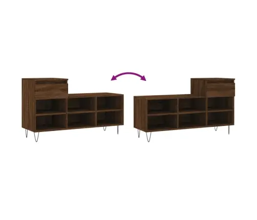 Apavu Plaukts, Brūna Ozolkoka, 102X36X60 Cm, Inženierijas Koks Vidaxl