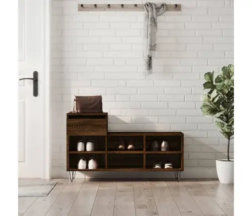 Apavu Plaukts, Brūna Ozolkoka, 102X36X60 Cm, Inženierijas Koks Vidaxl