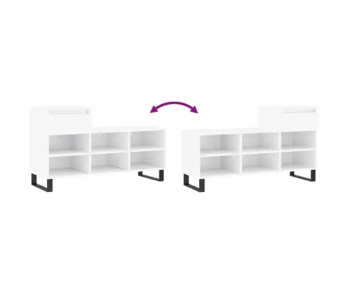 Spintelė Batams, Balta, 102X36X60cm Apdirbta Mediena, Blizgi