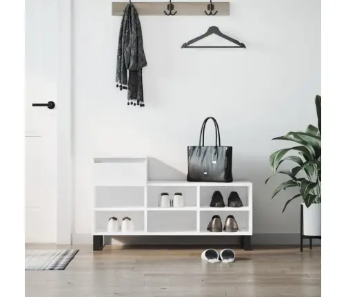 Spintelė Batams, Balta, 102X36X60cm Apdirbta Mediena, Blizgi