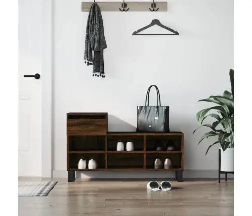 Apavu Plaukts, Brūna Ozolkoka, 102X36X60 Cm, Inženierijas Koks Vidaxl