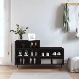 Spintelė Batams, Juodos Spalvos, 102X36X60cm Apdirbta Mediena