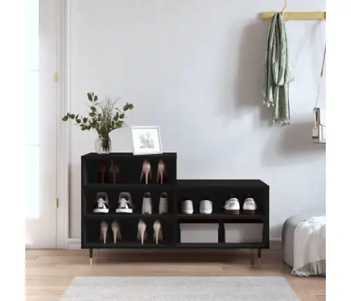 Spintelė Batams, Juodos Spalvos, 102X36X60cm Apdirbta Mediena