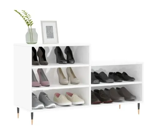 Apavu Plaukts, Spīdīgi Balts, 102X36X60 Cm, Inženierijas Koks Vidaxl