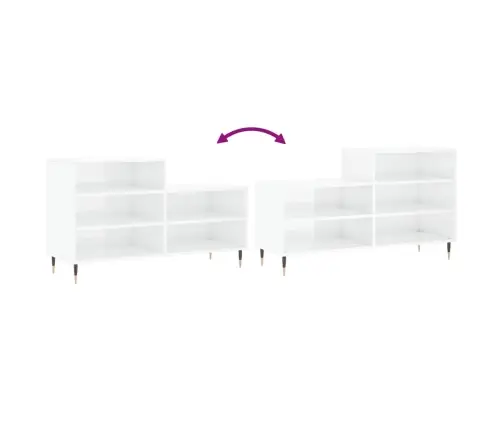 Apavu Plaukts, Spīdīgi Balts, 102X36X60 Cm, Inženierijas Koks Vidaxl