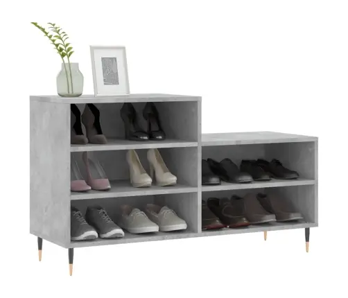 Apavu Plaukts, Betonpelēks, 102X36X60 Cm, Inženierijas Koks Vidaxl