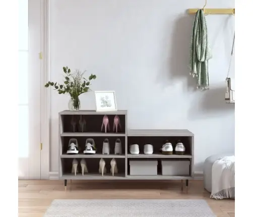 Apavu Plaukts, Pelēcīga Ozolkoka,102X36X60Cm, Inženierijas Koks Vidaxl