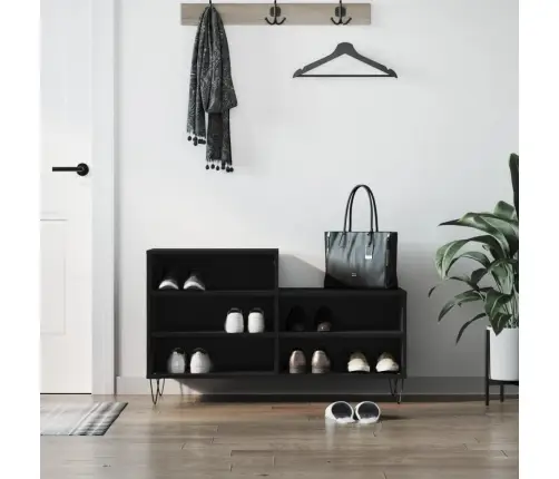 Apavu Plaukts, Melns, 102X36X60 Cm, Inženierijas Koks Vidaxl