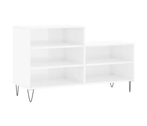 Jalatsikapp, Kõrgläikega Valge, 102X36X60 cm Tehispuit