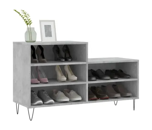 Apavu Plaukts, Betonpelēks, 102X36X60 Cm, Inženierijas Koks Vidaxl