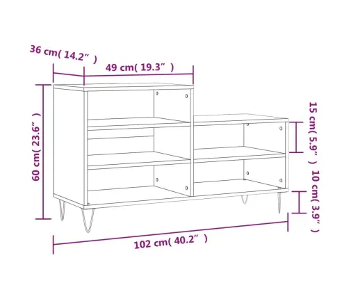 Kingakapp, Hall Sonoma Tamm, 102X36X60 cm Tehispuit