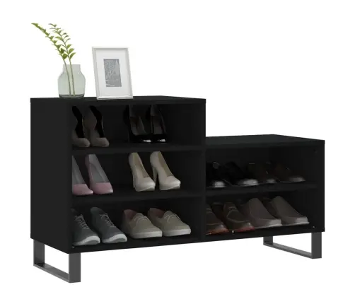 Apavu Plaukts, Melns, 102X36X60 Cm, Inženierijas Koks Vidaxl