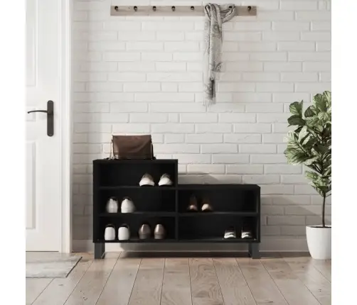 Apavu Plaukts, Melns, 102X36X60 Cm, Inženierijas Koks Vidaxl